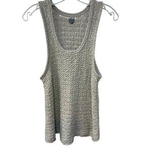 AERIE OPEN WEAVE CROCHET TANK TOP WOMEN'S SIZE XL Beach Vacation Boho Sheer